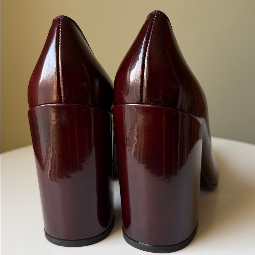 Stuart Weitzman Moda Pump Cordovan Burgundy Mirror Leather Shoes NWOB - Picture 10 of 14